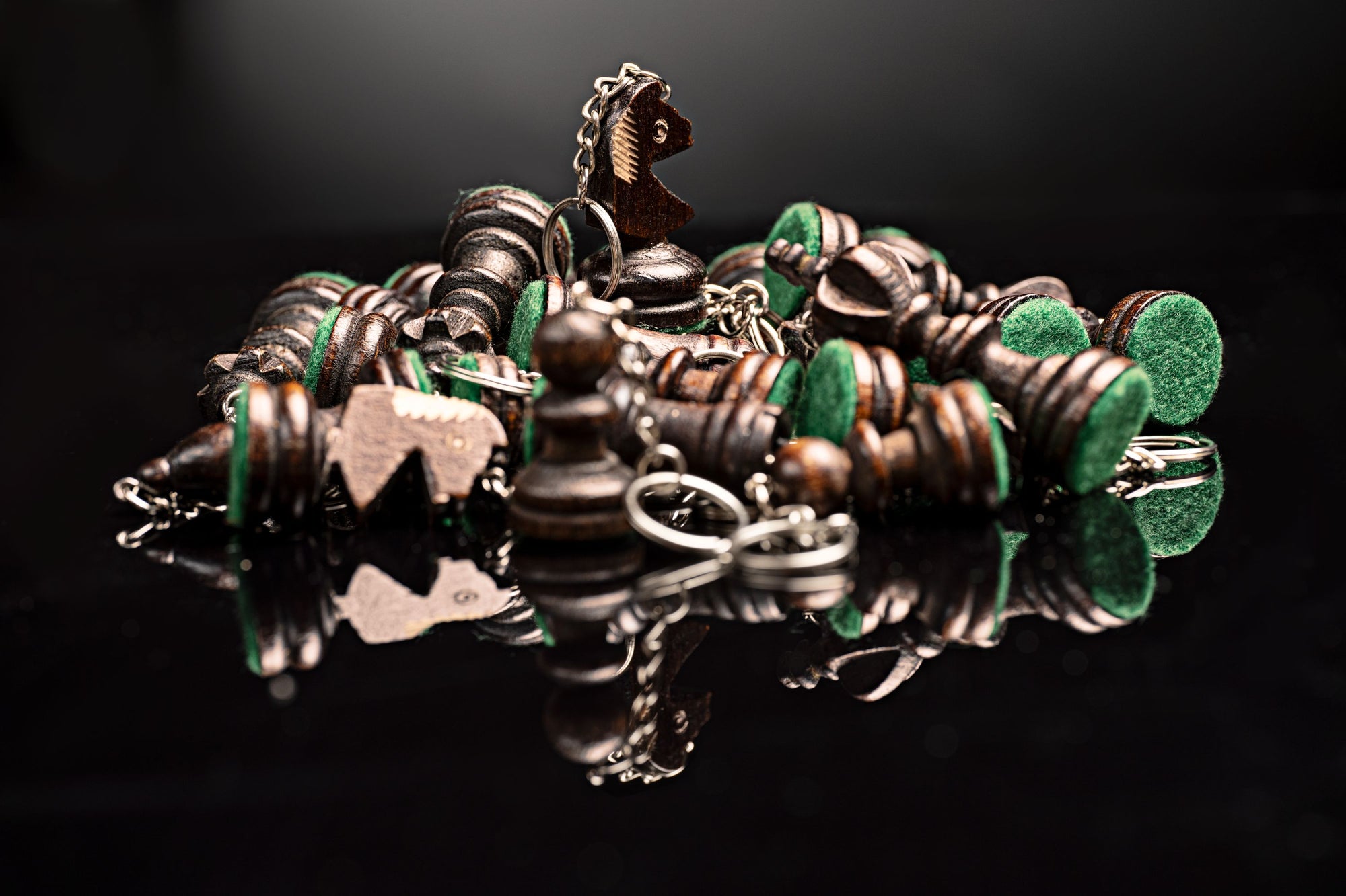 Schach-Schlüsselanhänger Schwarzer Bauer