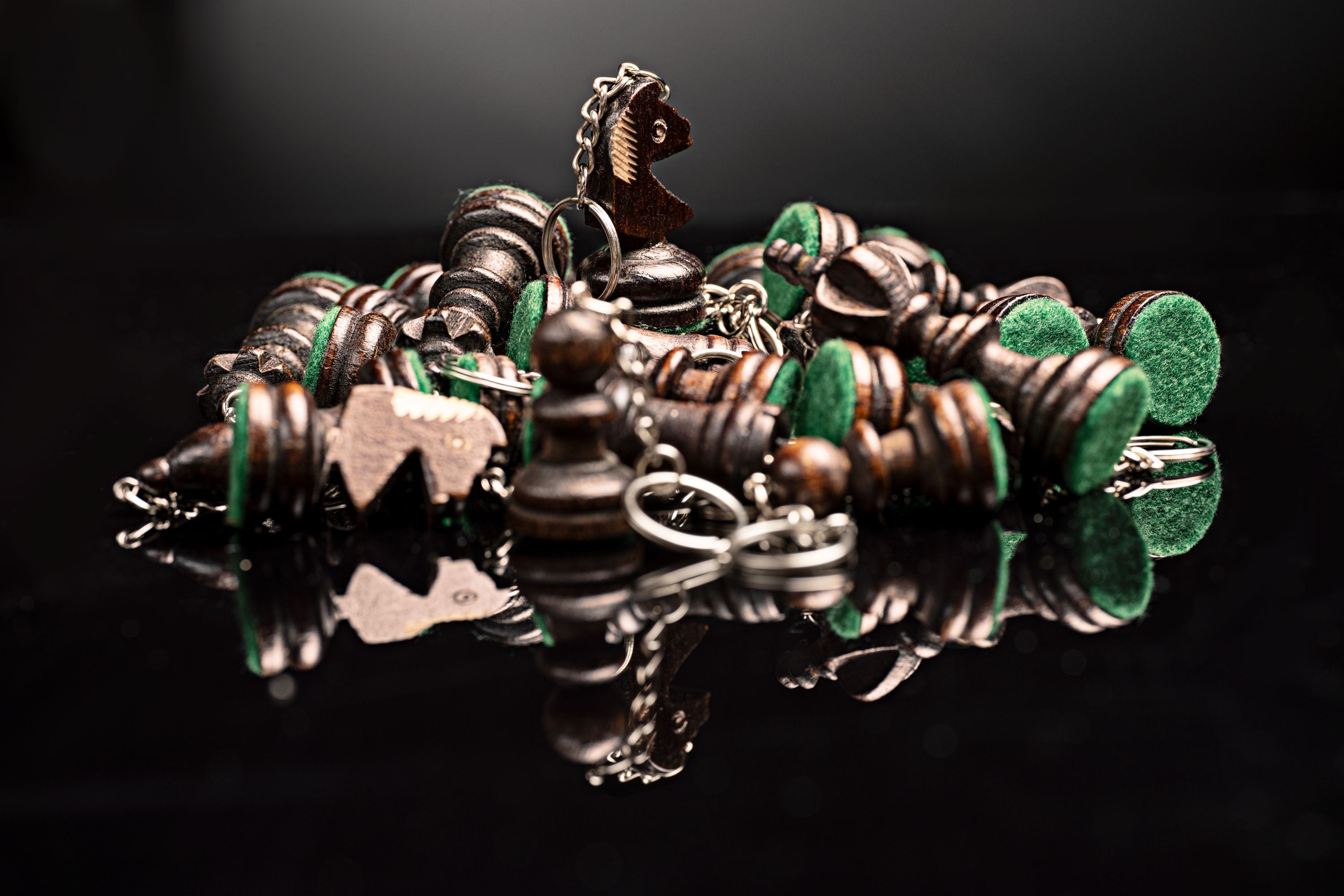 Schach-Schlüsselanhänger Schwarzer Bauer