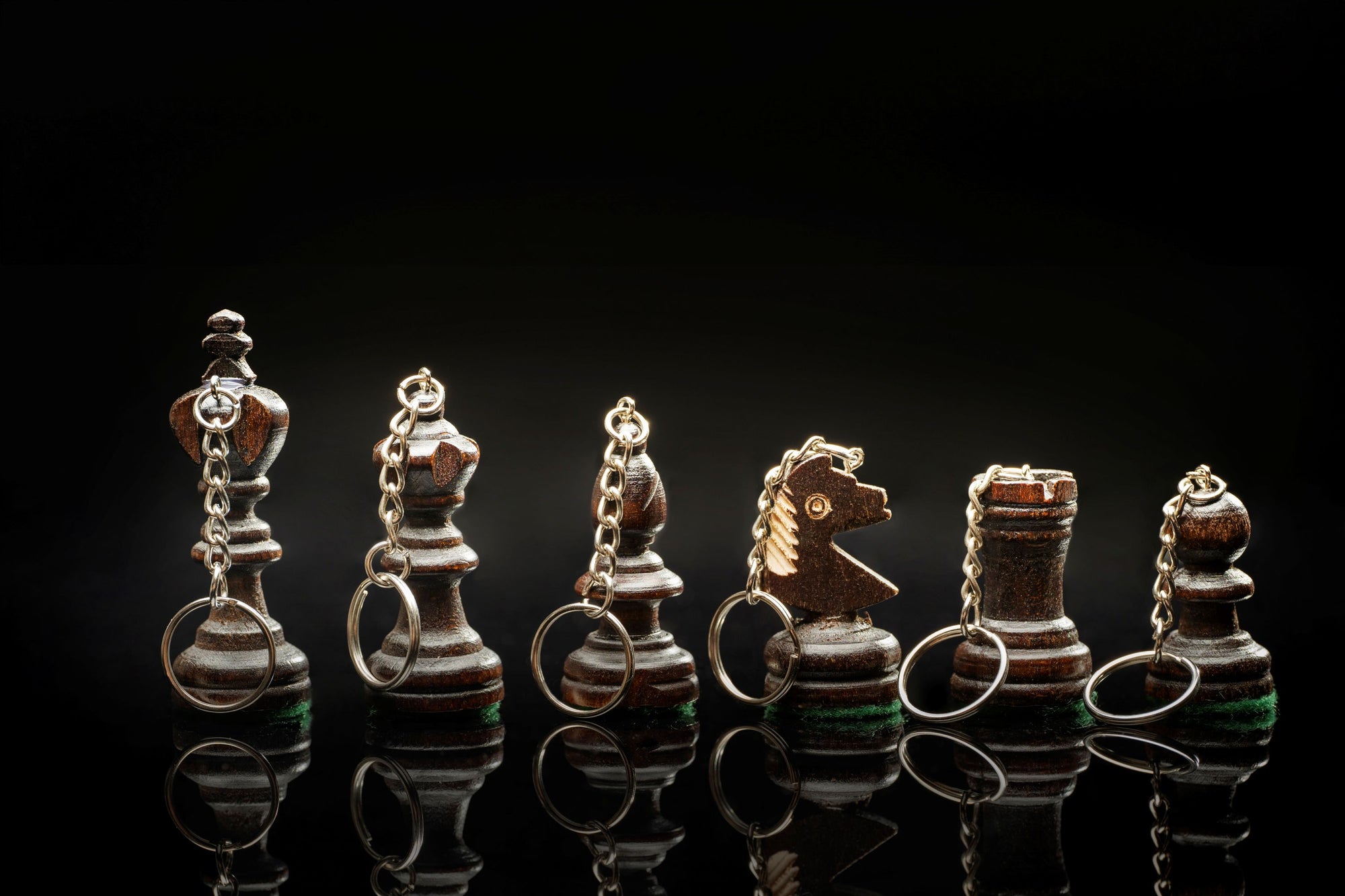 Schach-Schlüsselanhänger Schwarzer Bauer