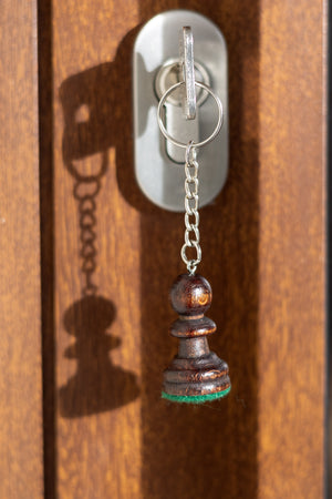 Schach-Schlüsselanhänger Schwarzer Bauer