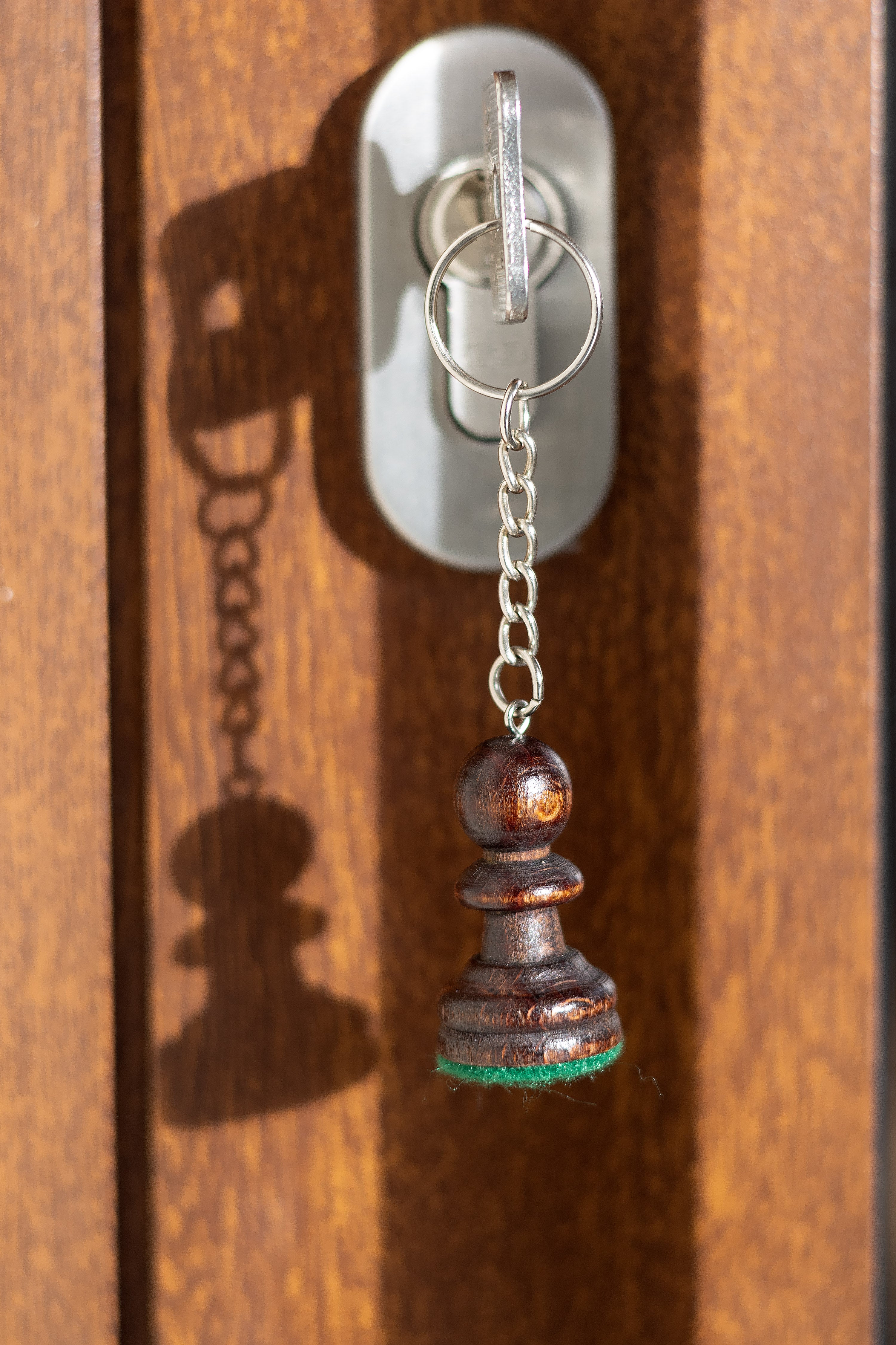 Schach-Schlüsselanhänger Schwarzer Bauer