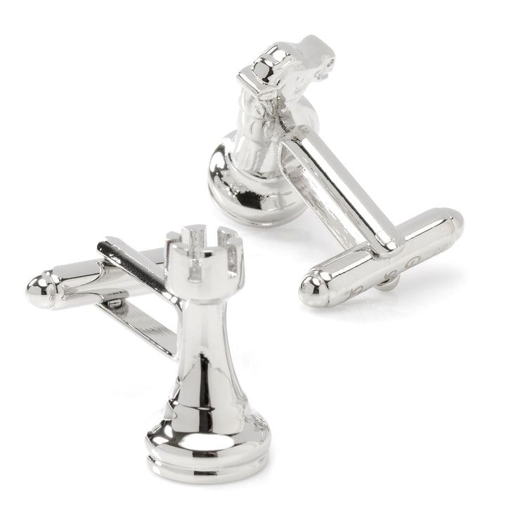 Knight and Rook Chess Piece Cufflinks