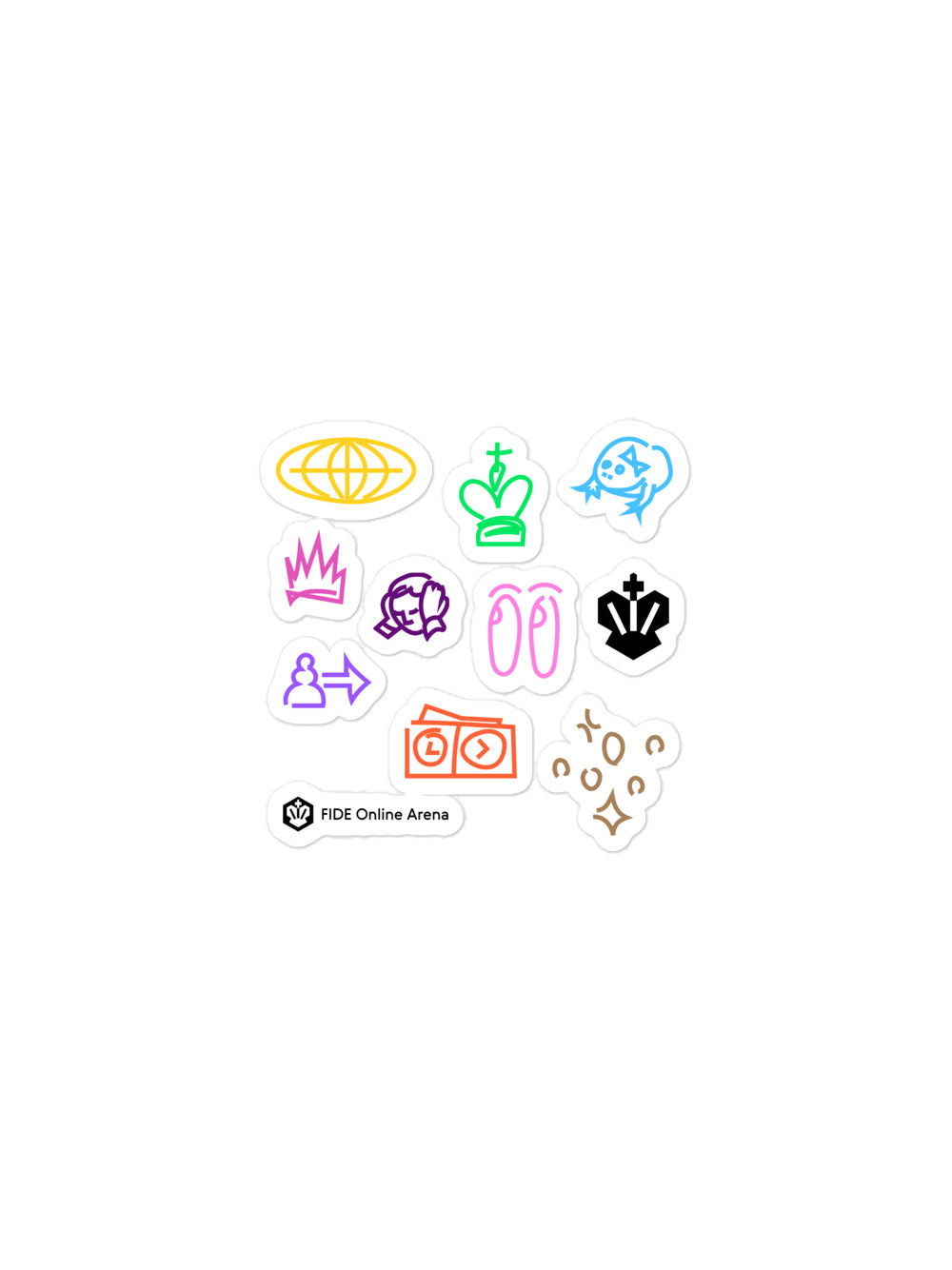 FIDE Online Arena Emoji Bubble-free Stickers