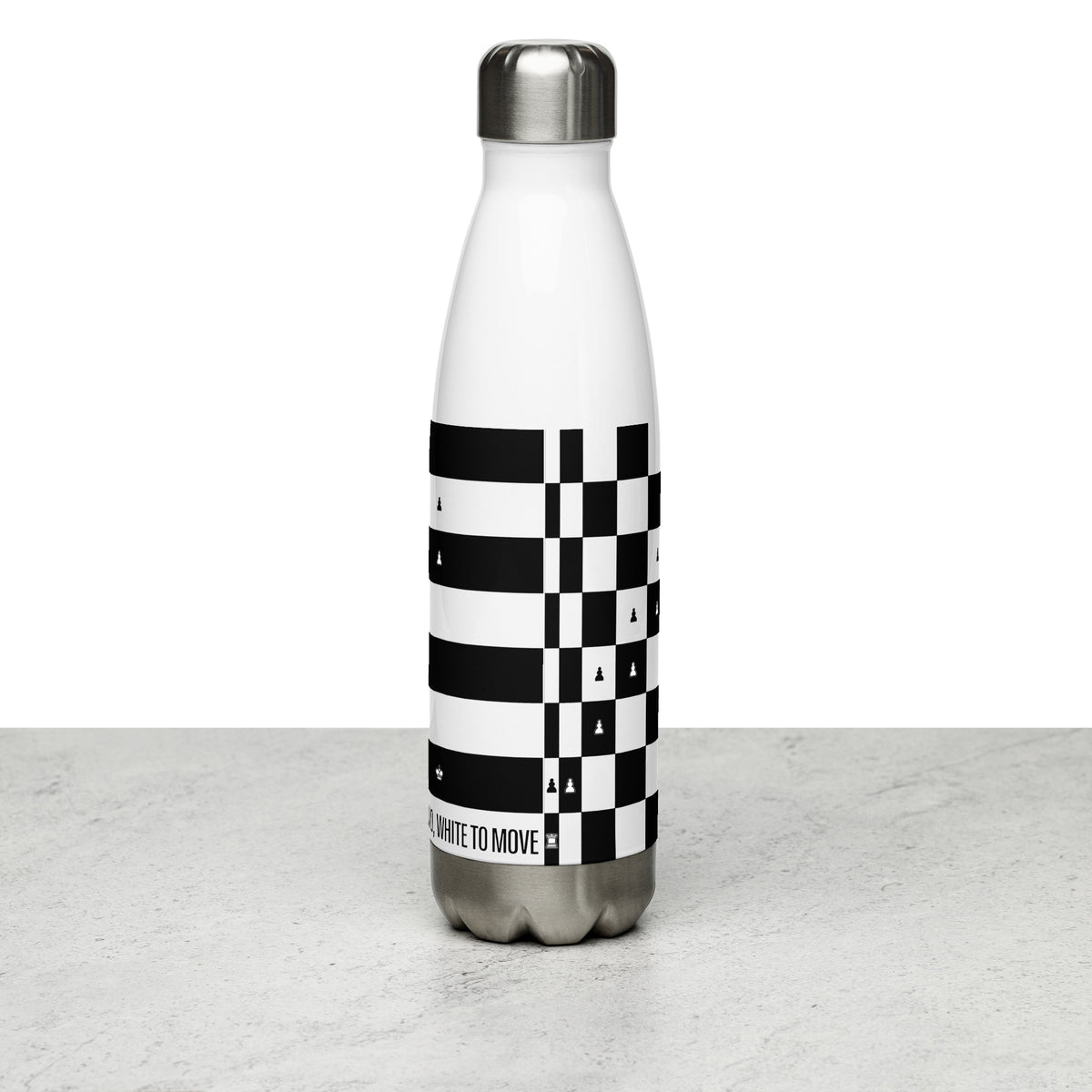 Stainless steel water bottle - Black and White