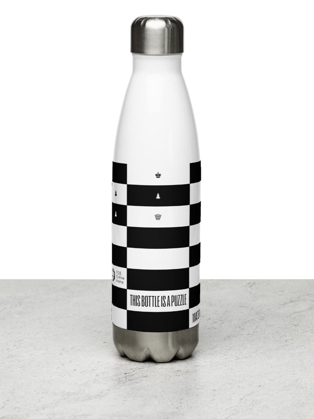 Botella de agua de acero inoxidable - Negro y blanco