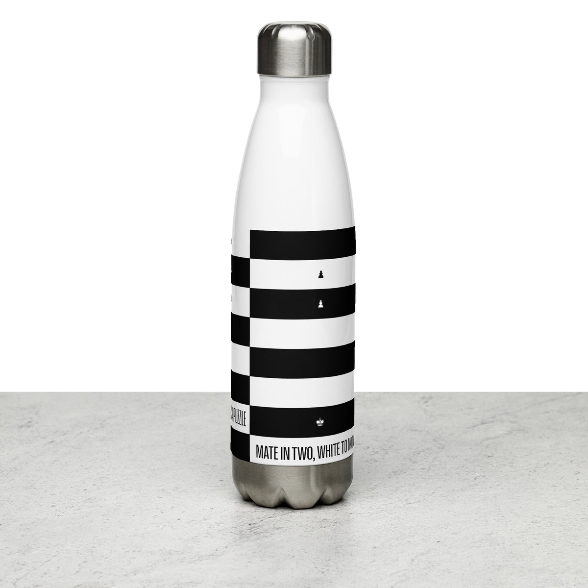 Stainless steel water bottle - Black and White