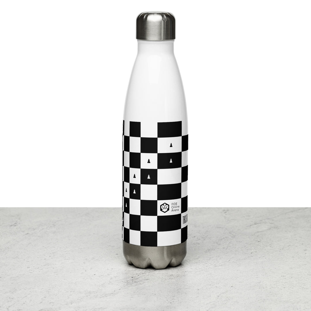 Botella de agua de acero inoxidable - Negro y blanco